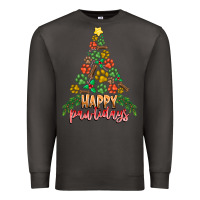 Smoke paw print christmas tree Premium Sweatshirt - CowhideDigitalArt