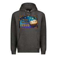 Charcoal Heather happy birthday jesus Premium Hoodie - RanaPortraitStore