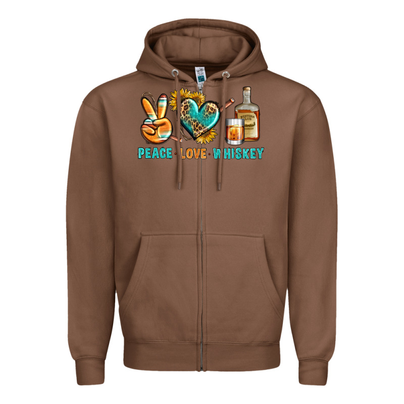 Peace Love Whiskey Zipper Hoodie by BundleAndBundleShop | Teevron