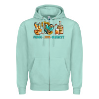 Seafoam Peace Love Whiskey Zipper Hoodie - BundleAndBundleShop
