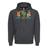Smoke Peace Love Whiskey Zipper Hoodie - BundleAndBundleShop