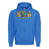 True Royal Peace Love Whiskey Zipper Hoodie - BundleAndBundleShop