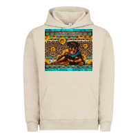 Pigment French Oak Rottweiler with western background Urban Hoodie - Artiststas