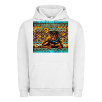Pigment Lunar Rock Rottweiler with western background Urban Hoodie - Artiststas