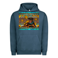 Pigment Midnight Navy Rottweiler with western background Urban Hoodie - Artiststas