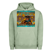 Pigment Oil Green Rottweiler with western background Urban Hoodie - Artiststas