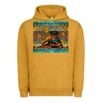 Pigment Peanut Butter Rottweiler with western background Urban Hoodie - Artiststas