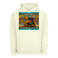 Pigment Pistachio Rottweiler with western background Urban Hoodie - Artiststas