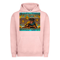 Pigment Salmon Rottweiler with western background Urban Hoodie - Artiststas