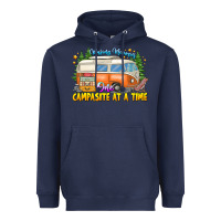 Navy Making Memories Campsites Time Heavyweight Hoodie - CowhideDigitalArt