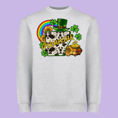 Arkansas Map St. Patrick's Heavyweight Sweatshirt Designed By Cowgirlartshop