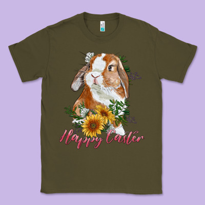 Happy Easter With Bunny And Sunflowers Classic Tee Designed By Ranaportraitstore