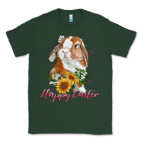 Sports Green Happy easter with bunny and sunflowers Classic Tee - RanaPortraitStore