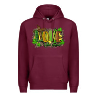Burgundy love like jesus st. patricks Premium Hoodie - FaDigitalArtStudio