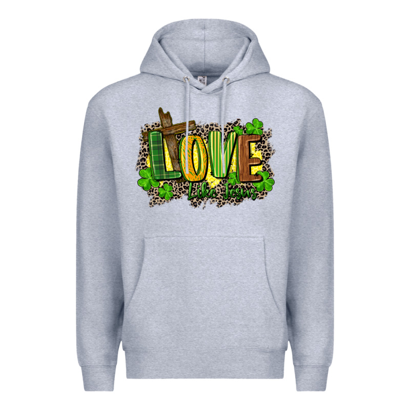 Love Like Jesus St. Patricks Premium Hoodie by FaDigitalArtStudio | Teevron