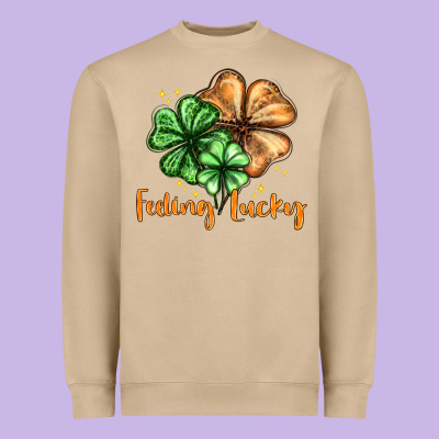 Feeling Lucky With Clover Heavyweight Sweatshirt Designed By Howdyjamesfarm