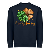 Navy Feeling lucky with clover Heavyweight Sweatshirt - HowdyJamesFarm