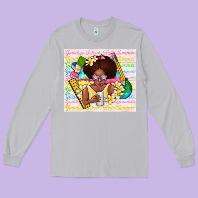 Goodbye School Hello Summer Long Sleeve Tee Designed By Tumblerdesignbyshophia