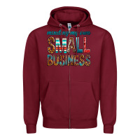 Burgundy Minding My Own Small Business Zipper Hoodie - BundleAndBundleShop