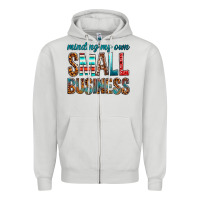 Dove Grey Minding My Own Small Business Zipper Hoodie - BundleAndBundleShop