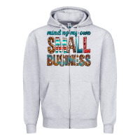 Heather Grey Minding My Own Small Business Zipper Hoodie - BundleAndBundleShop