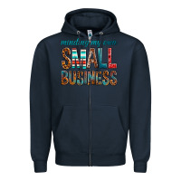 Navy Minding My Own Small Business Zipper Hoodie - BundleAndBundleShop