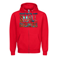 Red Minding My Own Small Business Zipper Hoodie - BundleAndBundleShop
