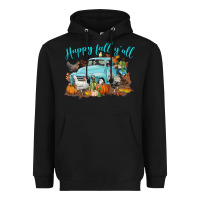 Black Happy Fall Y'all Heavyweight Hoodie - LillyAllenDesigns