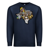 Navy Happy Easter Texas Premium Sweatshirt - CowhideDigitalArt