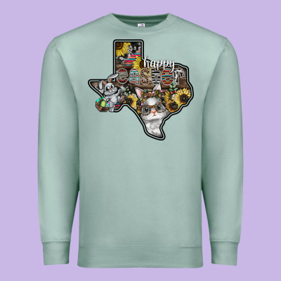 Happy Easter Texas Premium Sweatshirt Designed By Cowhidedigitalart