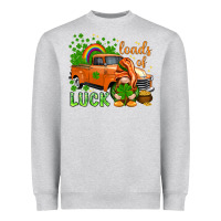 Heather Grey St. Patrick's Loads of luck with gnome Heavyweight Sweatshirt - HowdyJamesFarm