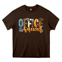 Chocolate Brown office squad Heavy Core Tee - NancyCooperArtShop
