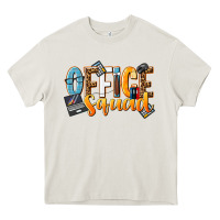 Cream office squad Heavy Core Tee - NancyCooperArtShop