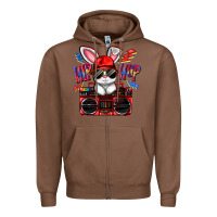 Chestnut hip hop Zipper Hoodie - FaDigitalArtStudio