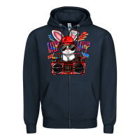 Navy hip hop Zipper Hoodie - FaDigitalArtStudio