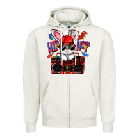 Oatmeal Heather hip hop Zipper Hoodie - FaDigitalArtStudio