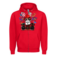 Red hip hop Zipper Hoodie - FaDigitalArtStudio