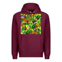 Burgundy St. Patrick's Donkey With Shamrock Seamless Premium Hoodie - FaDigitalArtStudio