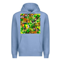 Colony Blue St. Patrick's Donkey With Shamrock Seamless Premium Hoodie - FaDigitalArtStudio