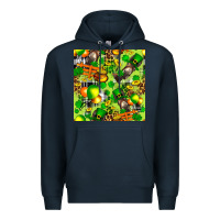 Navy St. Patrick's Donkey With Shamrock Seamless Premium Hoodie - FaDigitalArtStudio