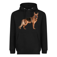 Black German Shepherd Dog Illustrations Heavyweight Hoodie - LillyAllenDesigns