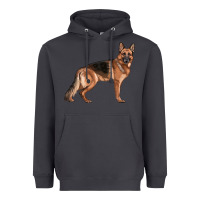 Smoke German Shepherd Dog Illustrations Heavyweight Hoodie - LillyAllenDesigns