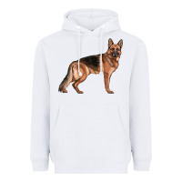 White German Shepherd Dog Illustrations Heavyweight Hoodie - LillyAllenDesigns