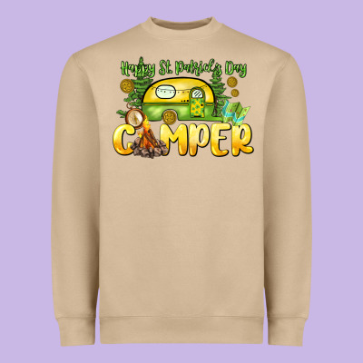 Happy St. Patrick's Day Camper Heavyweight Sweatshirt Designed By Howdyjamesfarm