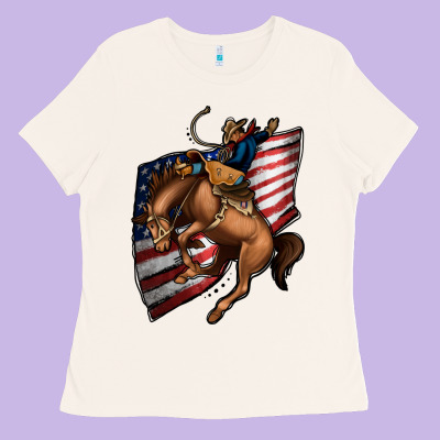 American Cowboy Ladies Tee Designed By Jasminsmagicworld