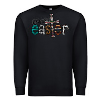 Black Happy Easter Premium Sweatshirt - CowhideDigitalArt