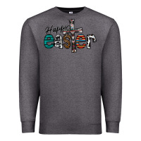 Charcoal Heather Happy Easter Premium Sweatshirt - CowhideDigitalArt