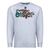 Heather Grey Happy Easter Premium Sweatshirt - CowhideDigitalArt