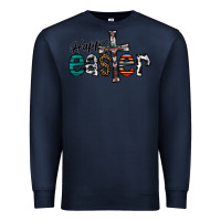 Navy Happy Easter Premium Sweatshirt - CowhideDigitalArt