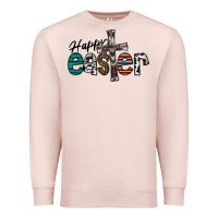 Pale Pink Happy Easter Premium Sweatshirt - CowhideDigitalArt